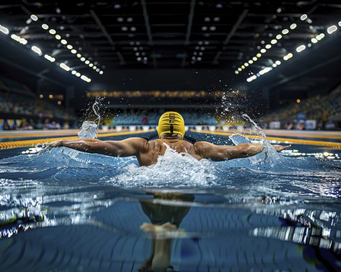 a woman competing in the olympics, swimming dynamic pose, action shot --chaos 12 --ar 3:2 --style raw --stylize 500 Job ID: b02c135f-3a11-4004-8e49-9a313dd42fd8